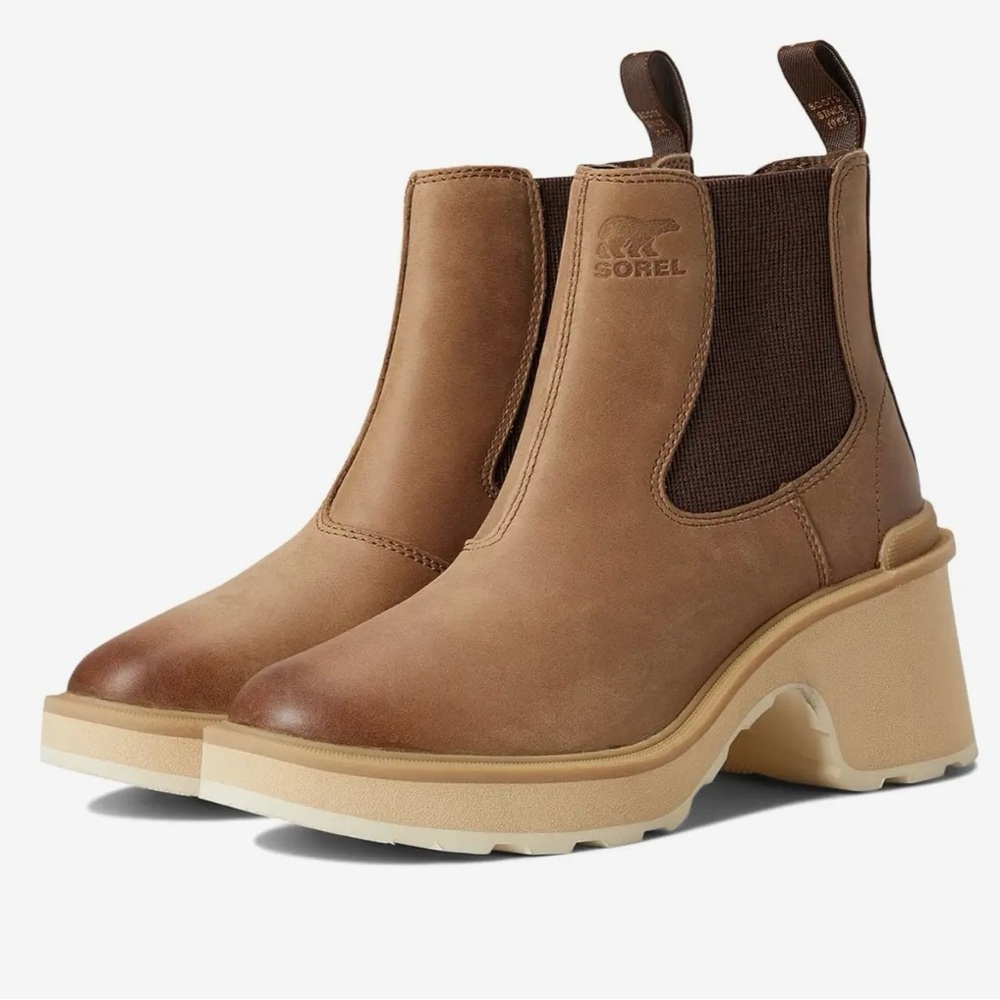 Sorel Hi-Line™ Heel Chelsea Brown Umber Boots Size 9.5 Women’s
